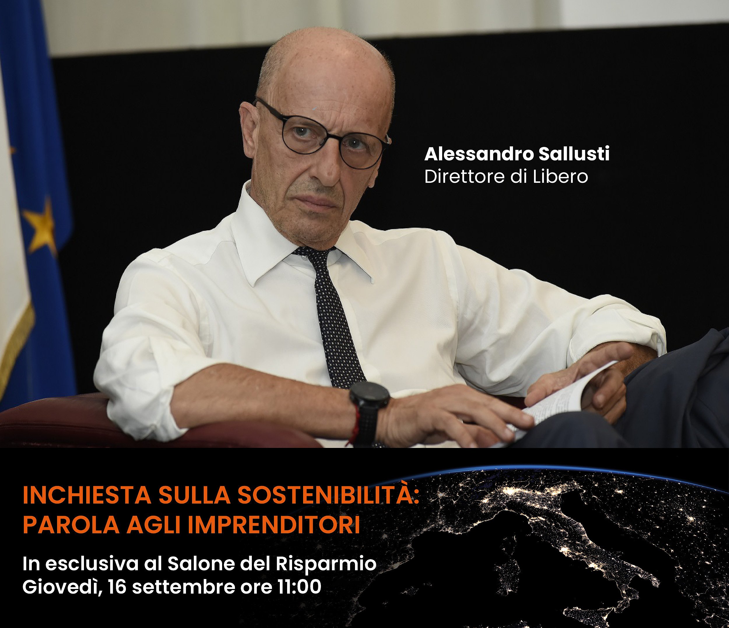 Il Direttore di Libero, Alessandro Sallusti, modera la conferenza di AcomeA SGR al Salone del risparmio